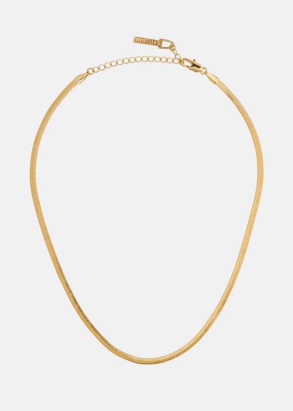 Gold Flat Snake Chain Necklace