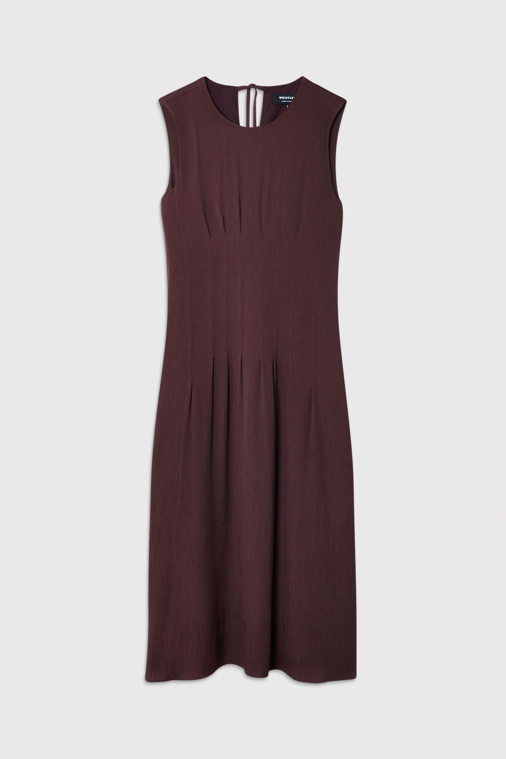 Brown Seamed Detail Textured Dress