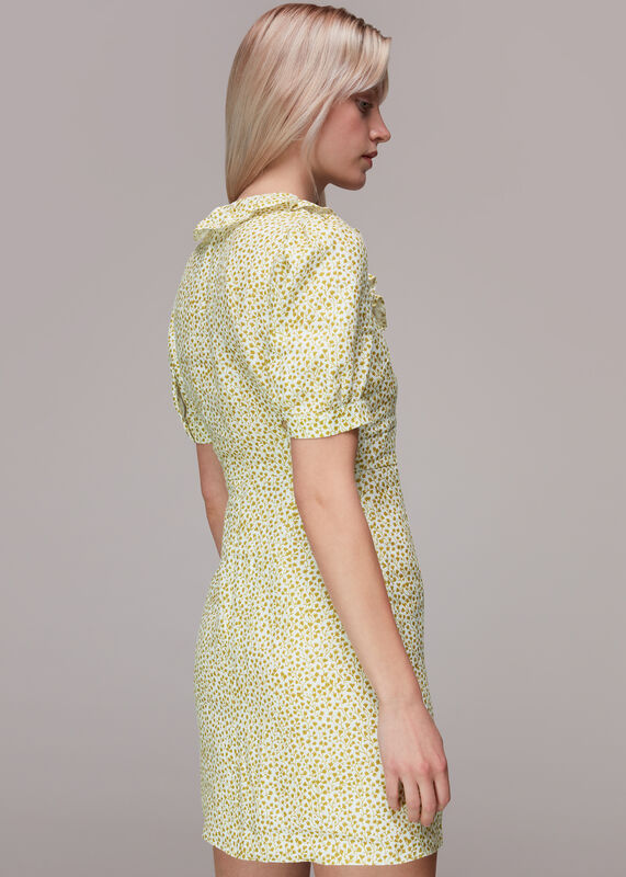 Multicolour Frill Flower Pod Linen Dress