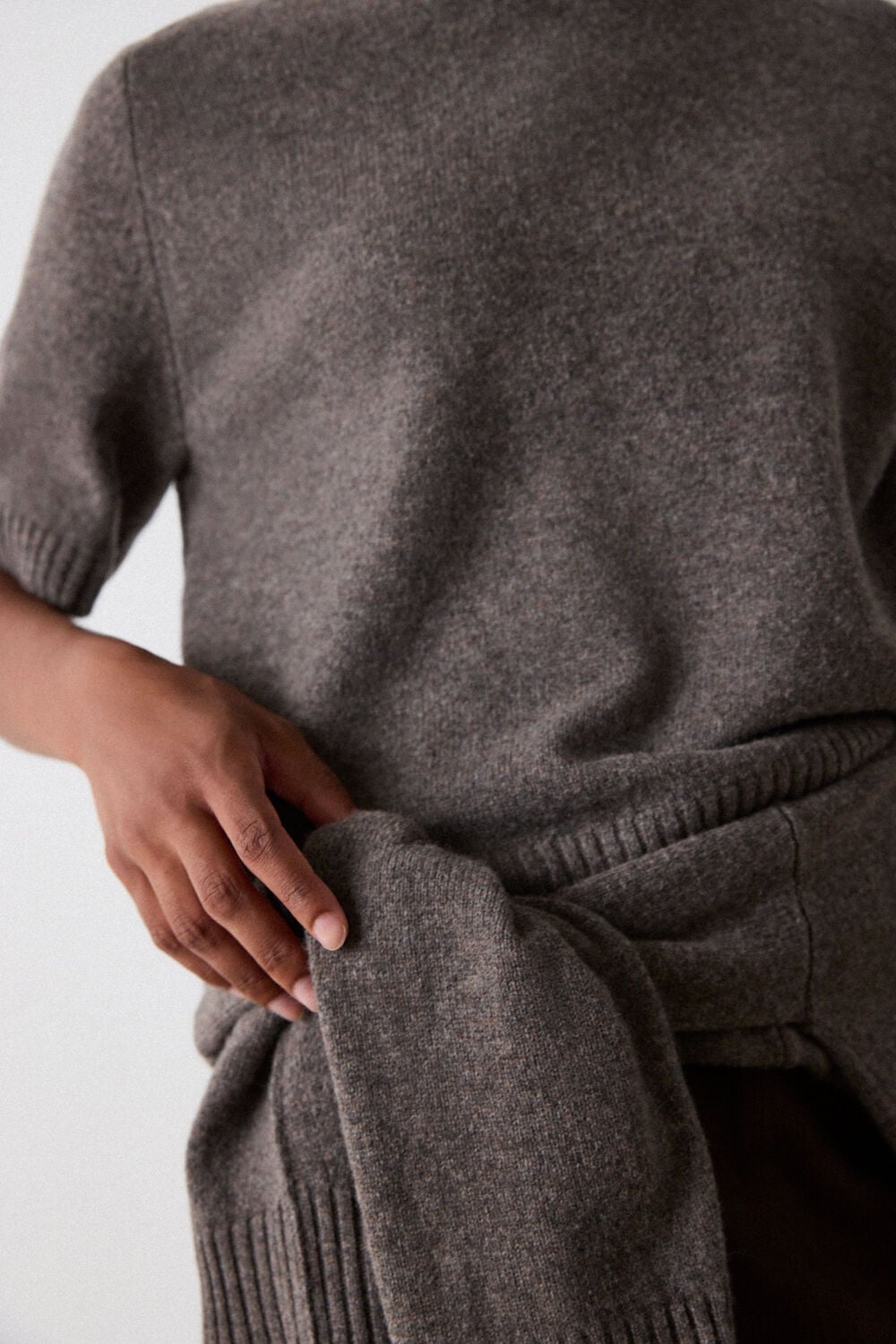 Neutral Wool Knitted Tee