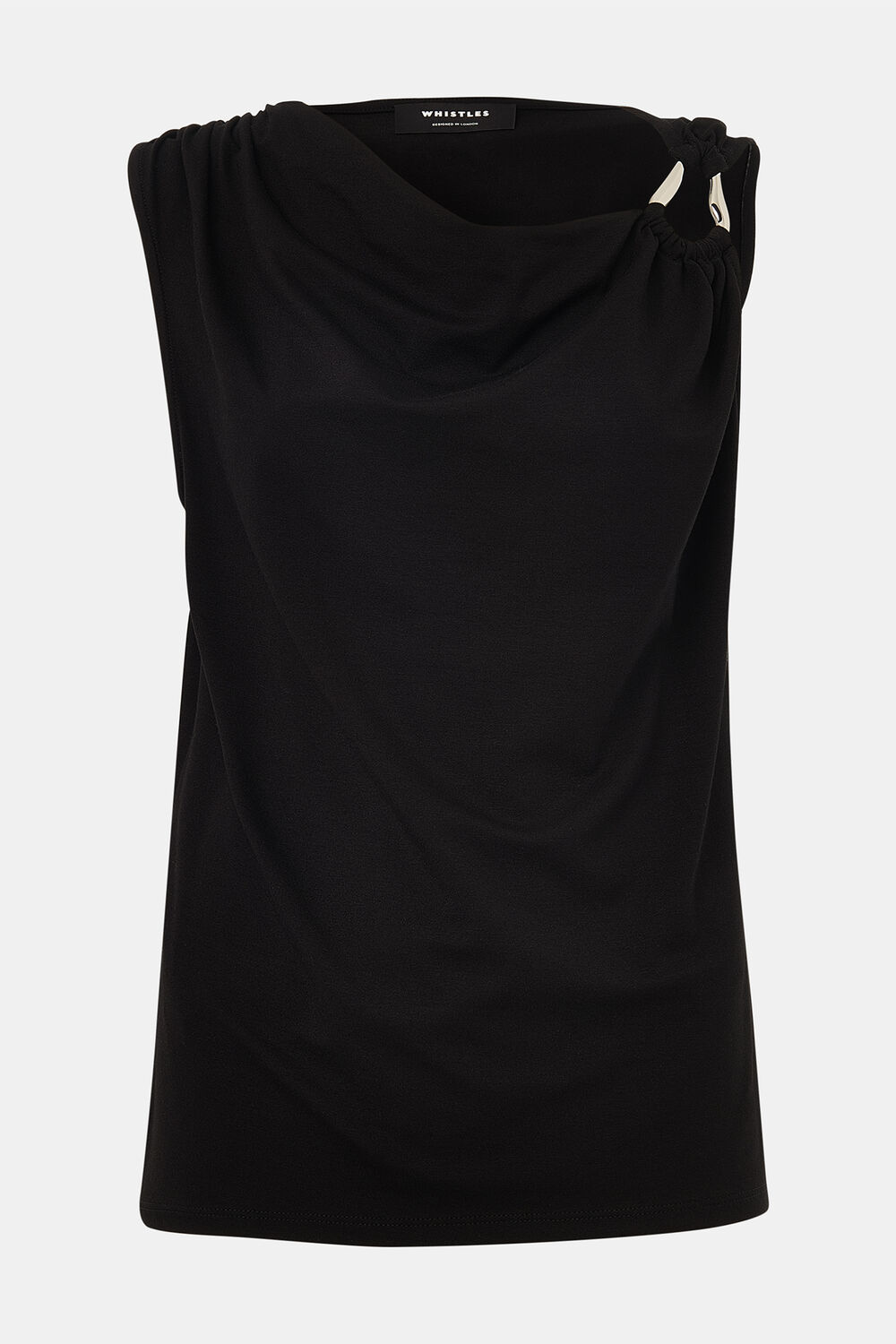 Black Ring Detail Sleeveless Top