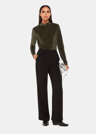 Velvet Stripe High Neck Top