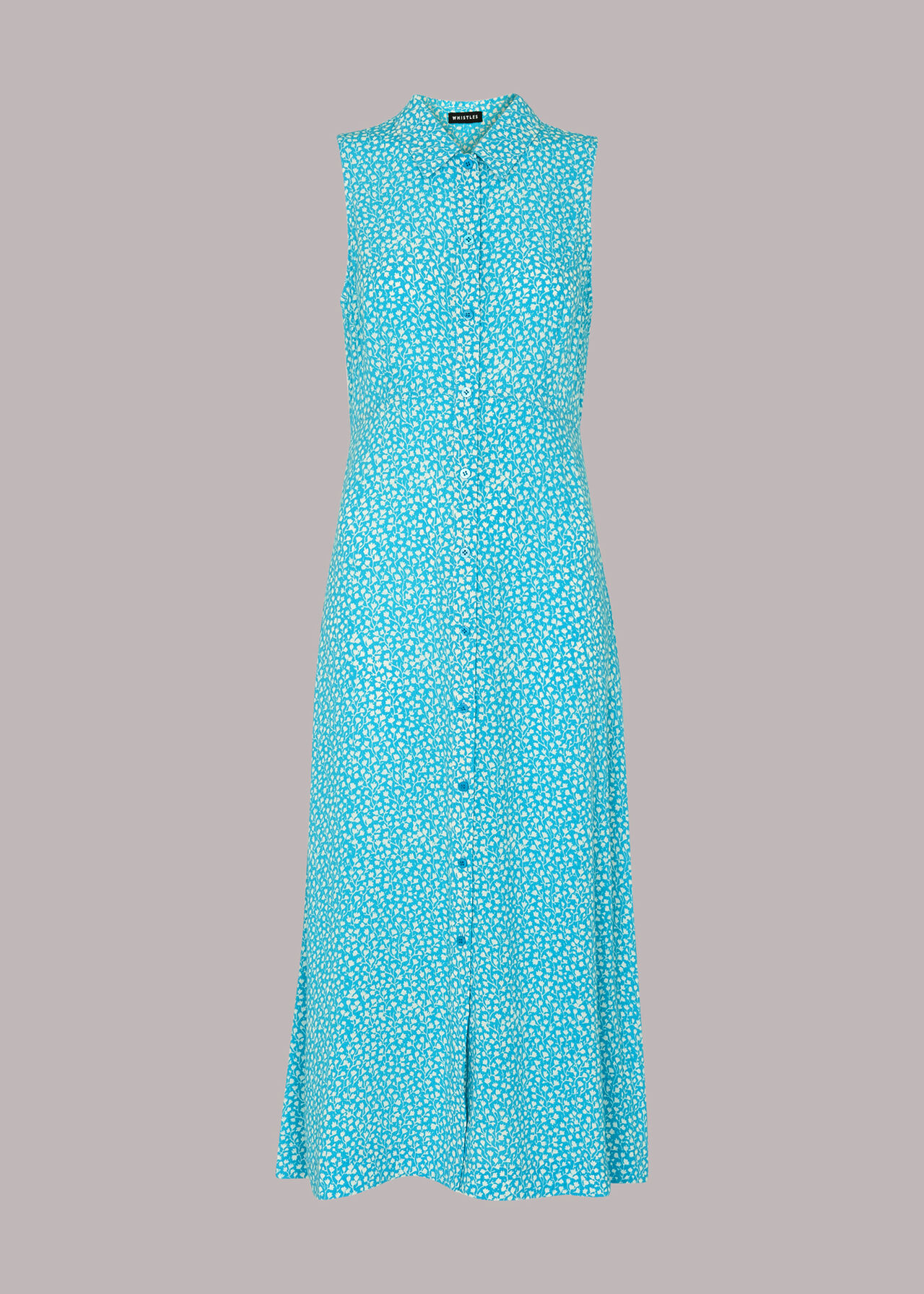 Blue/Multi Flowerpod Sleeveless Dress | WHISTLES