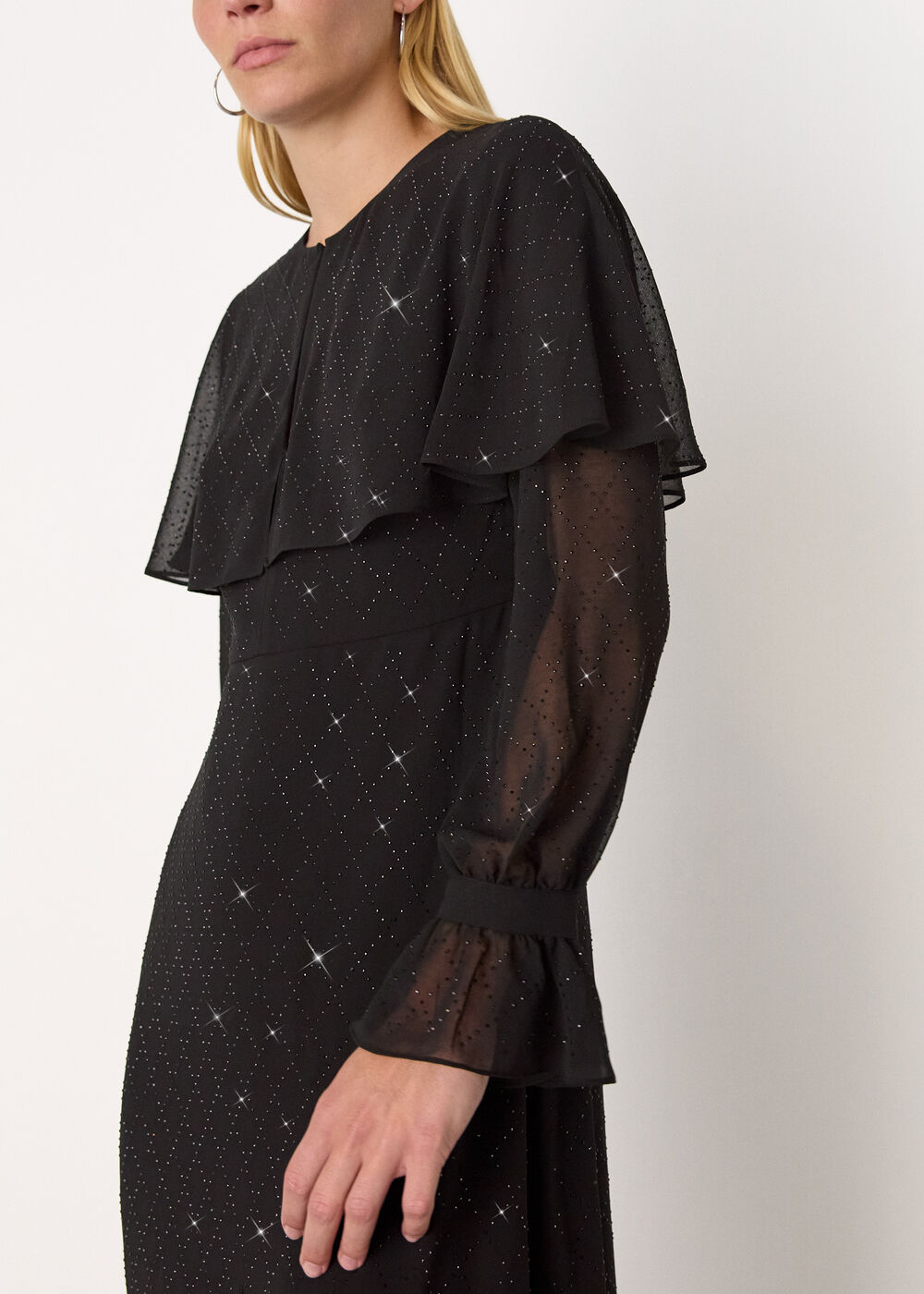 Hot Fix Cape Midi Dress