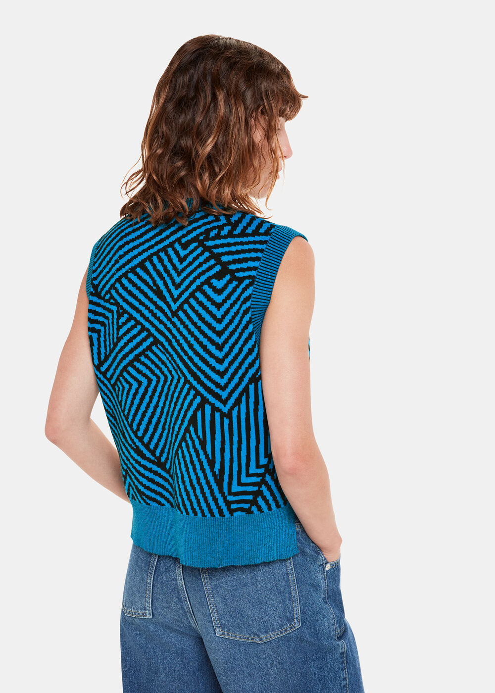 Striped Corners Jacquard Tank