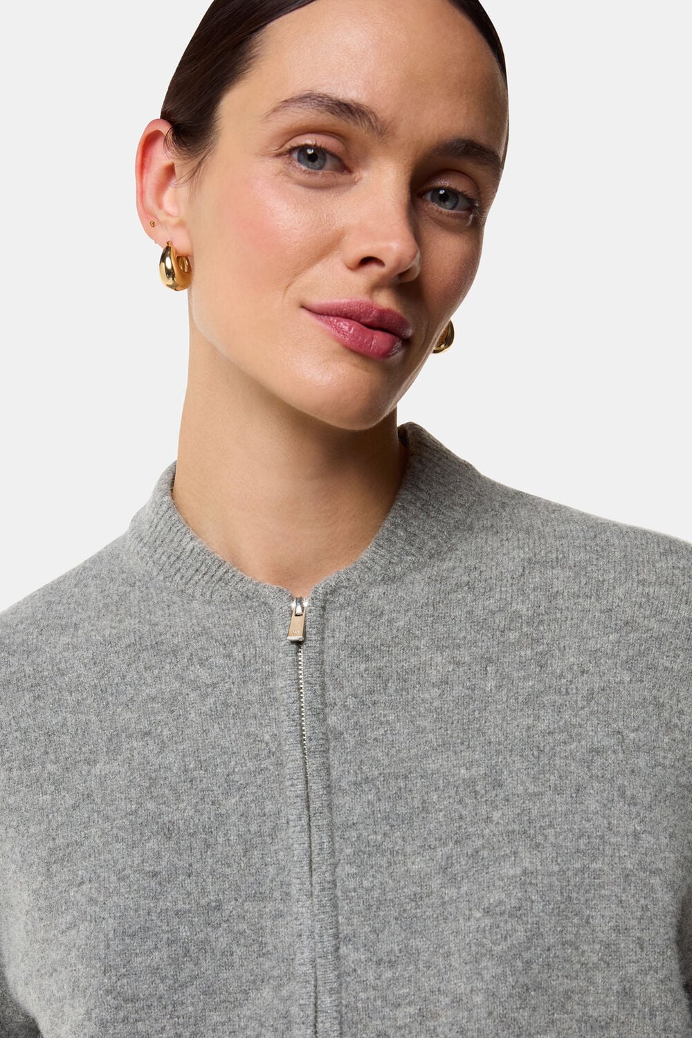 Zip Front Bomber Knit