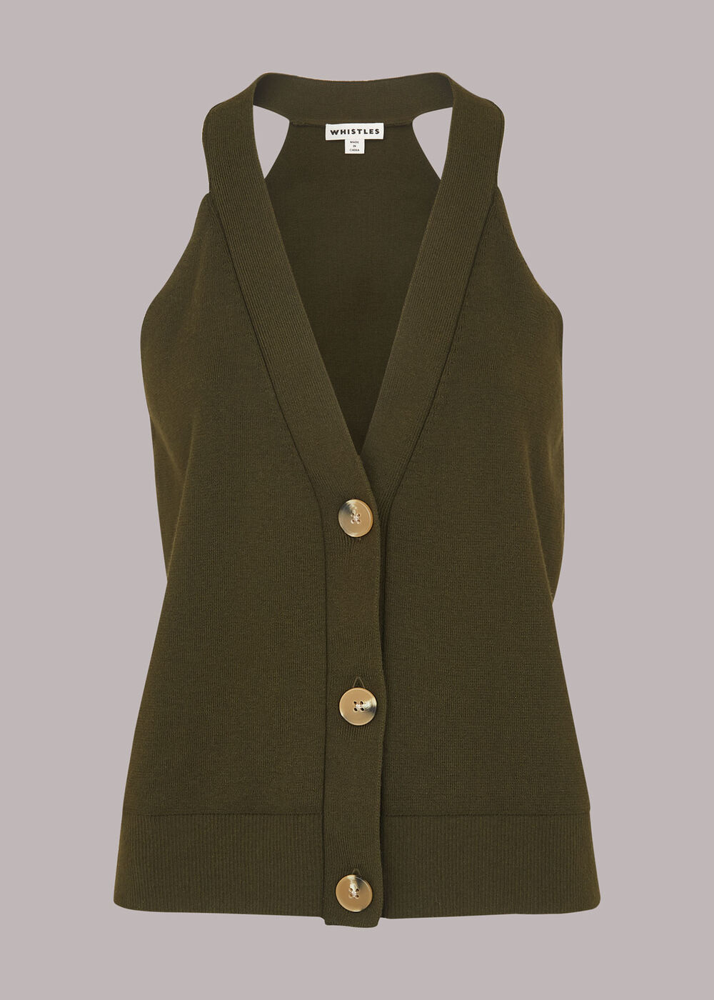 Knitted Button Through Vest