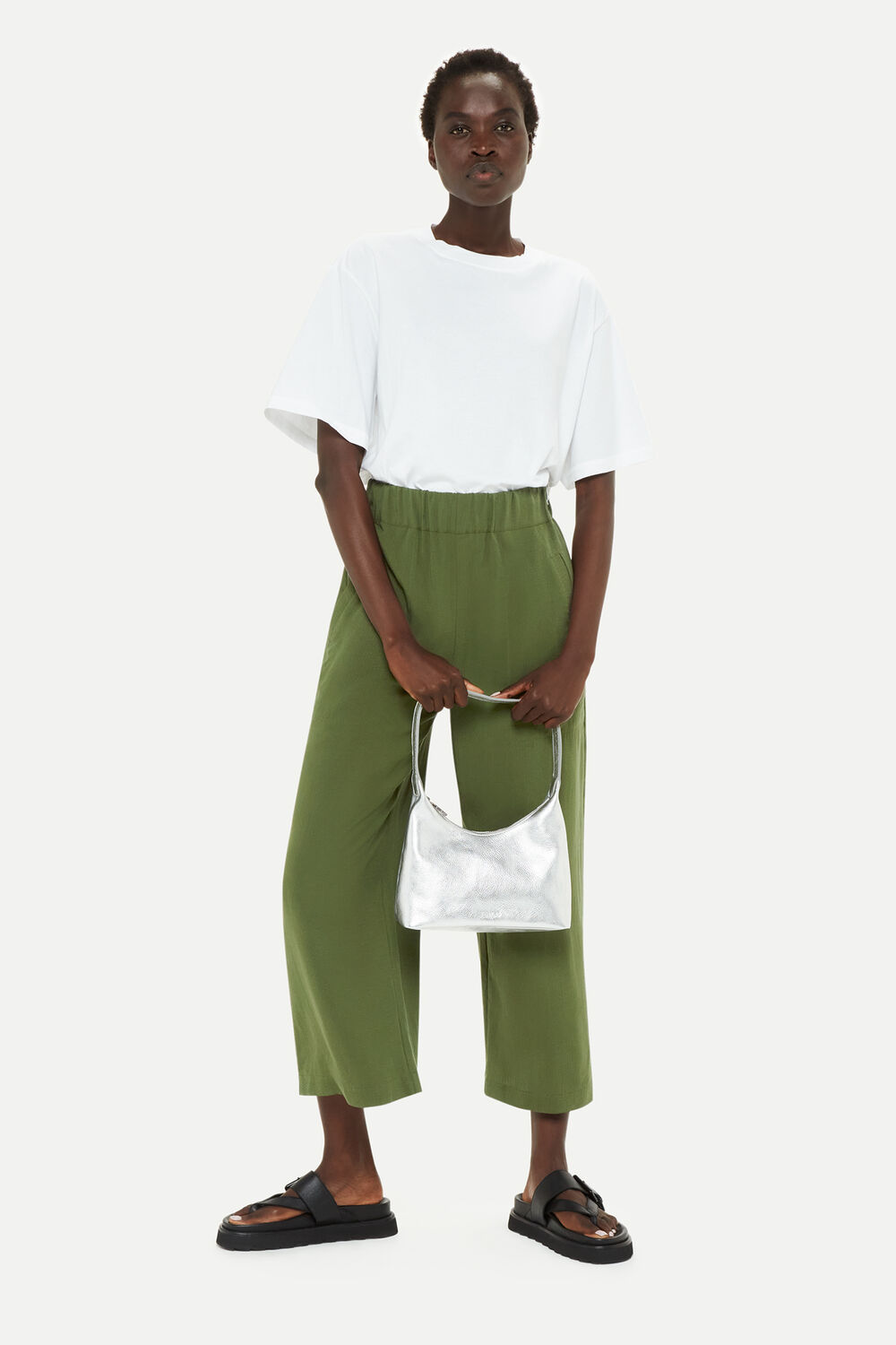 Khaki Jade Side Zip Pants&nbsp;