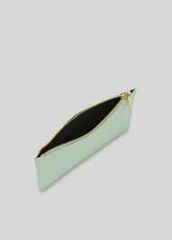Matte Croc Small Clutch Pale Green