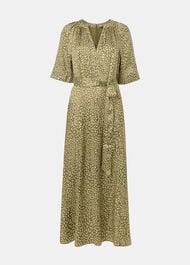 Petite Leopard Viscose Midi Dress