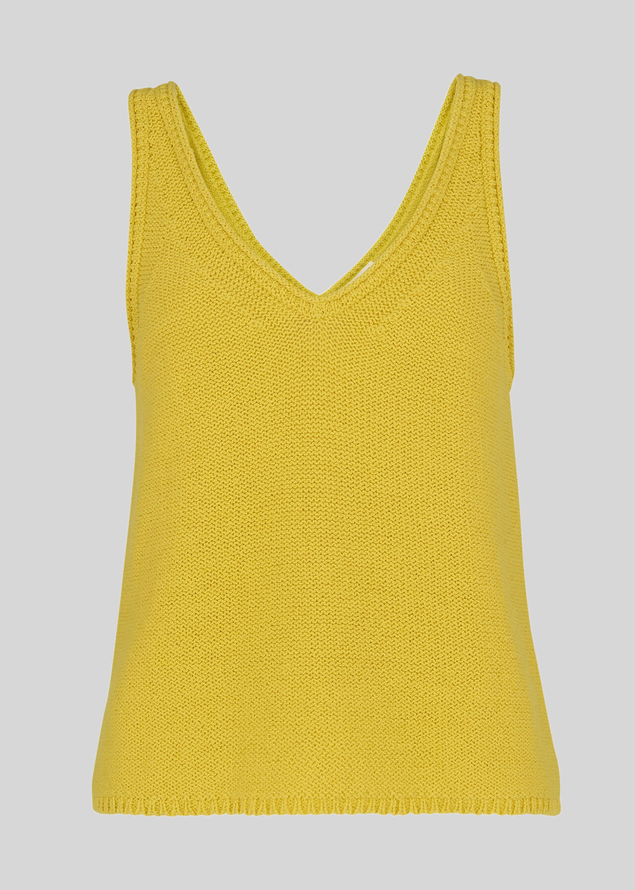 V Neck Knitted Vest Yellow