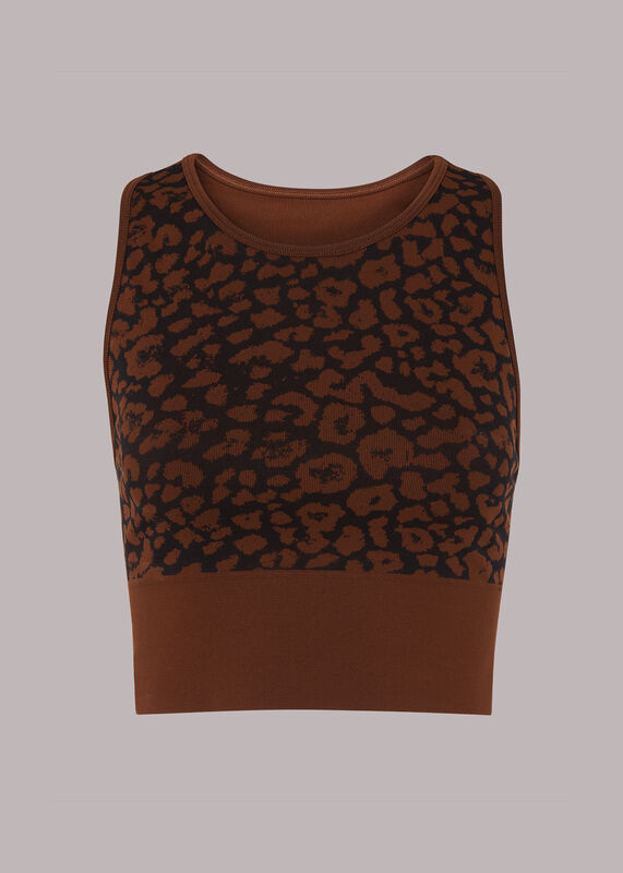 Brown Animal Seamless Sports Bra