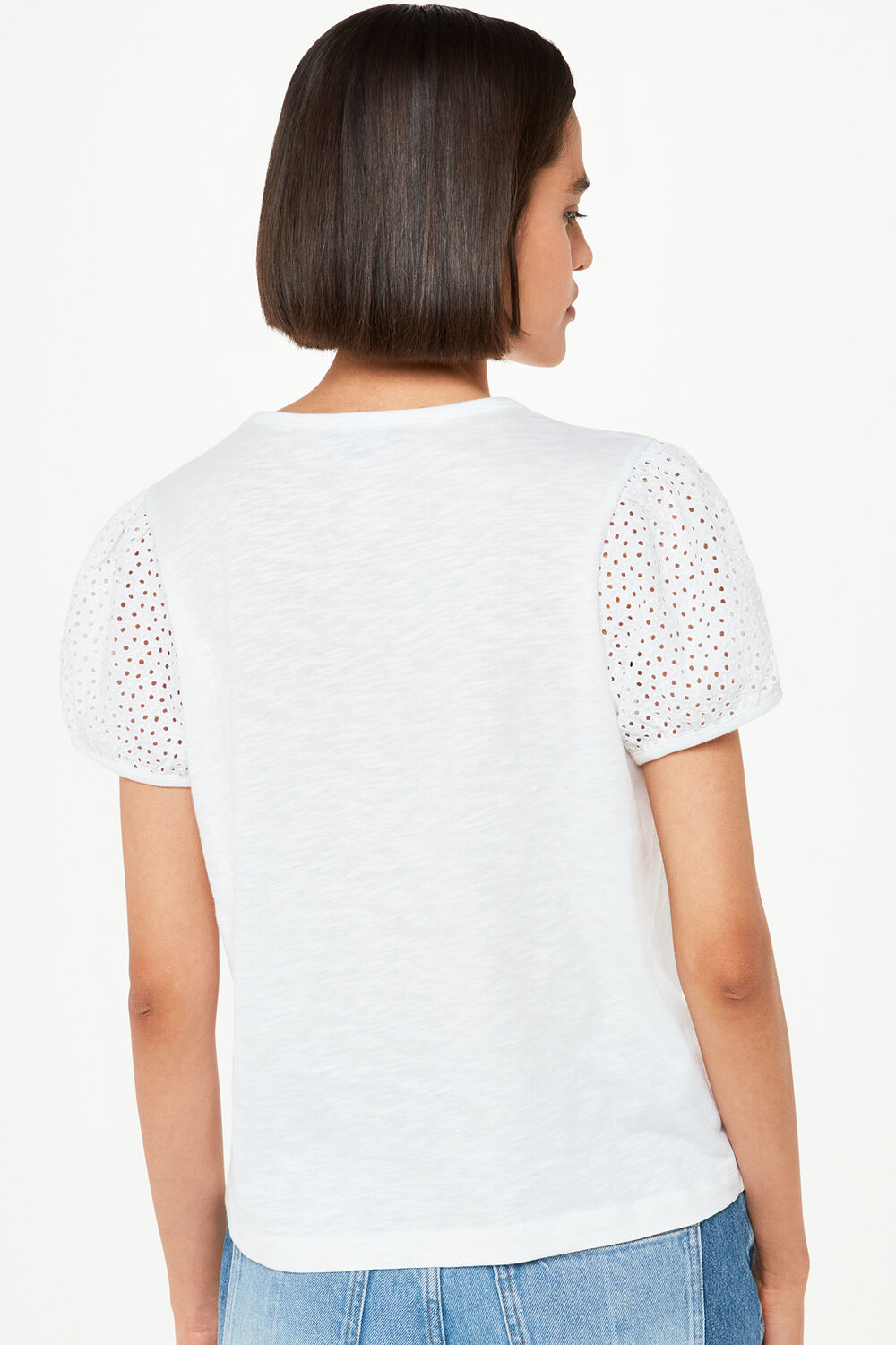 Broderie Puff Sleeve T-Shirt
