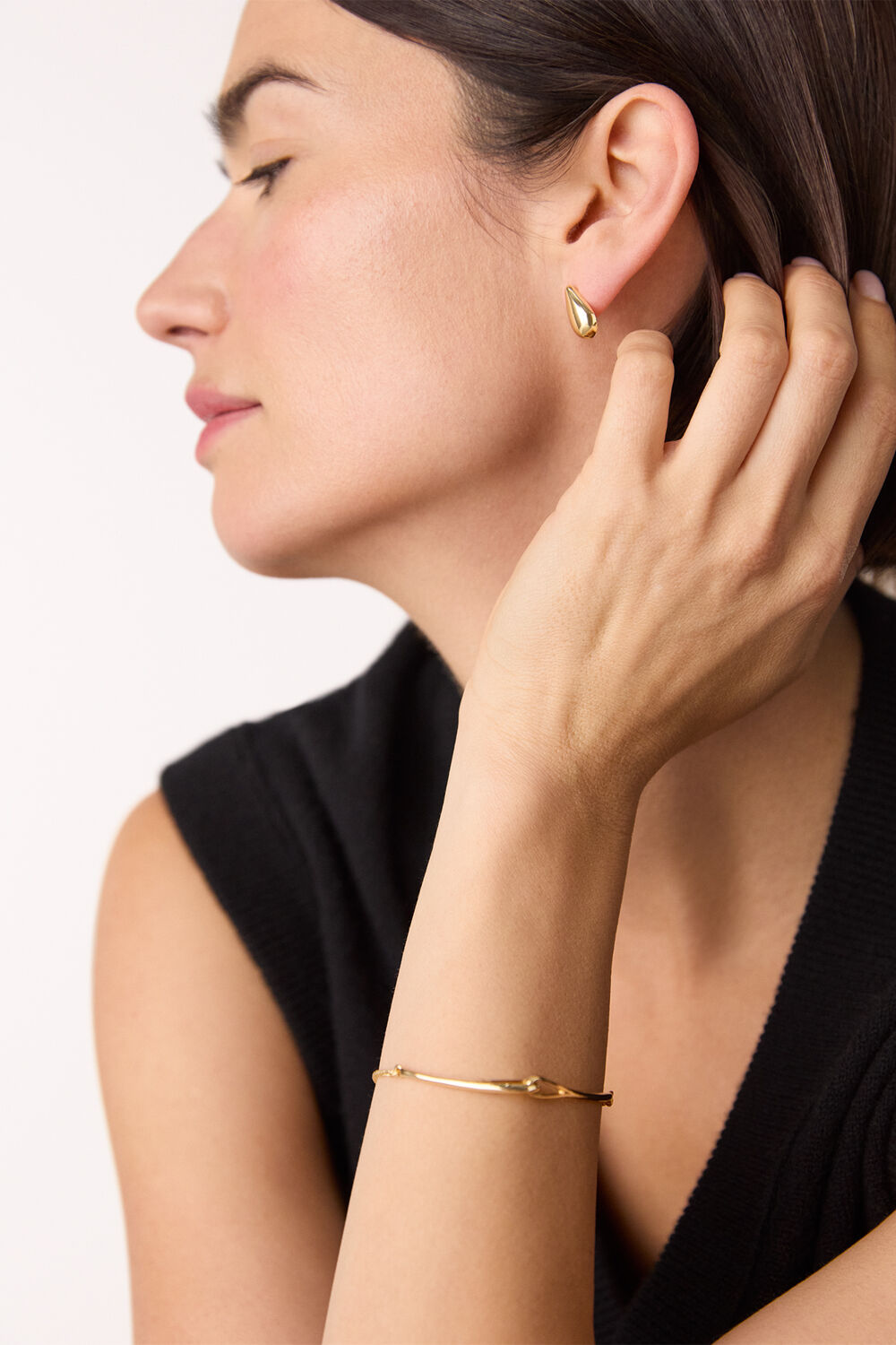 Gold Link Detail Slider Bracelet