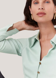 Silk Blend V Neck Shirt