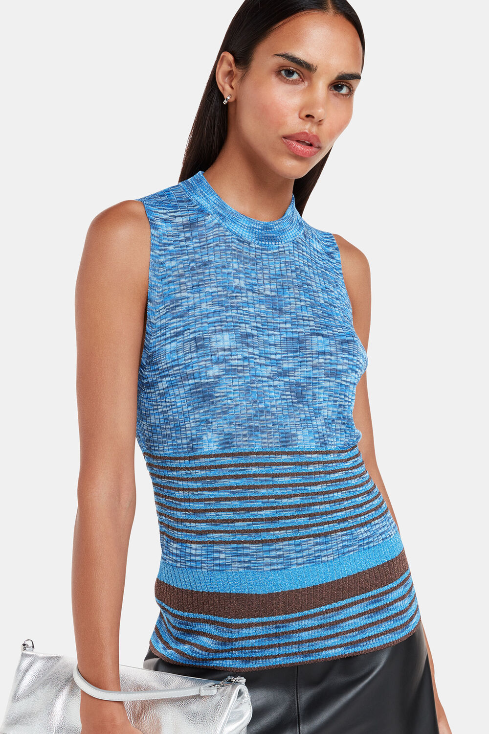 Multicolour Stripe Sparkle Sweater Vest