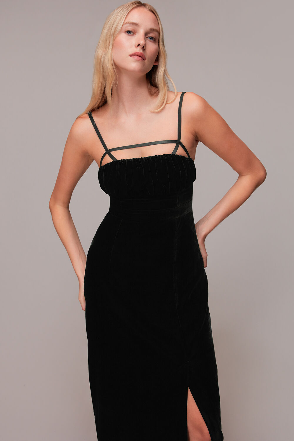 Cut Out Velvet Slip Dress
