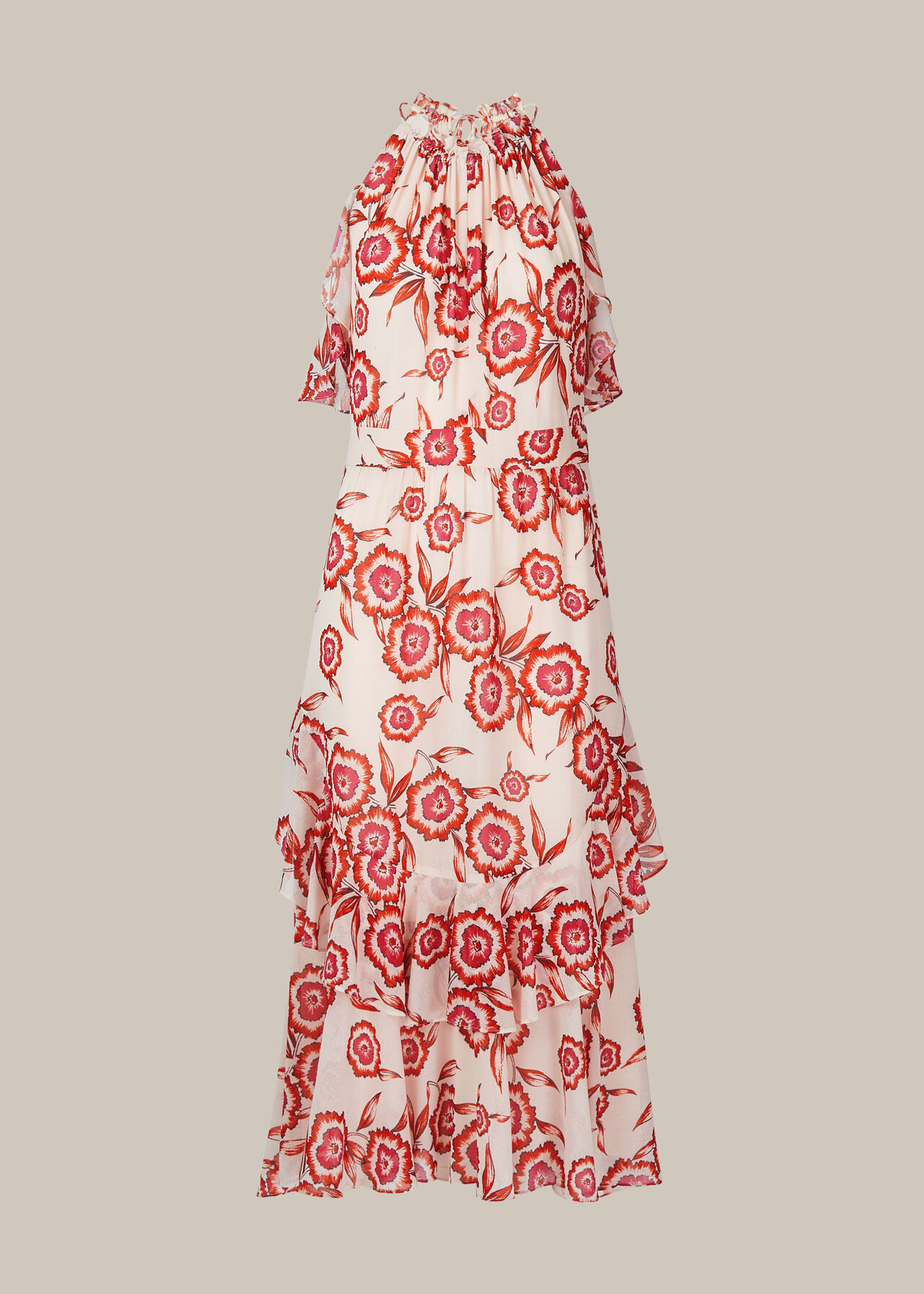 Devina Diagonal Floral Dress Pink/Multi