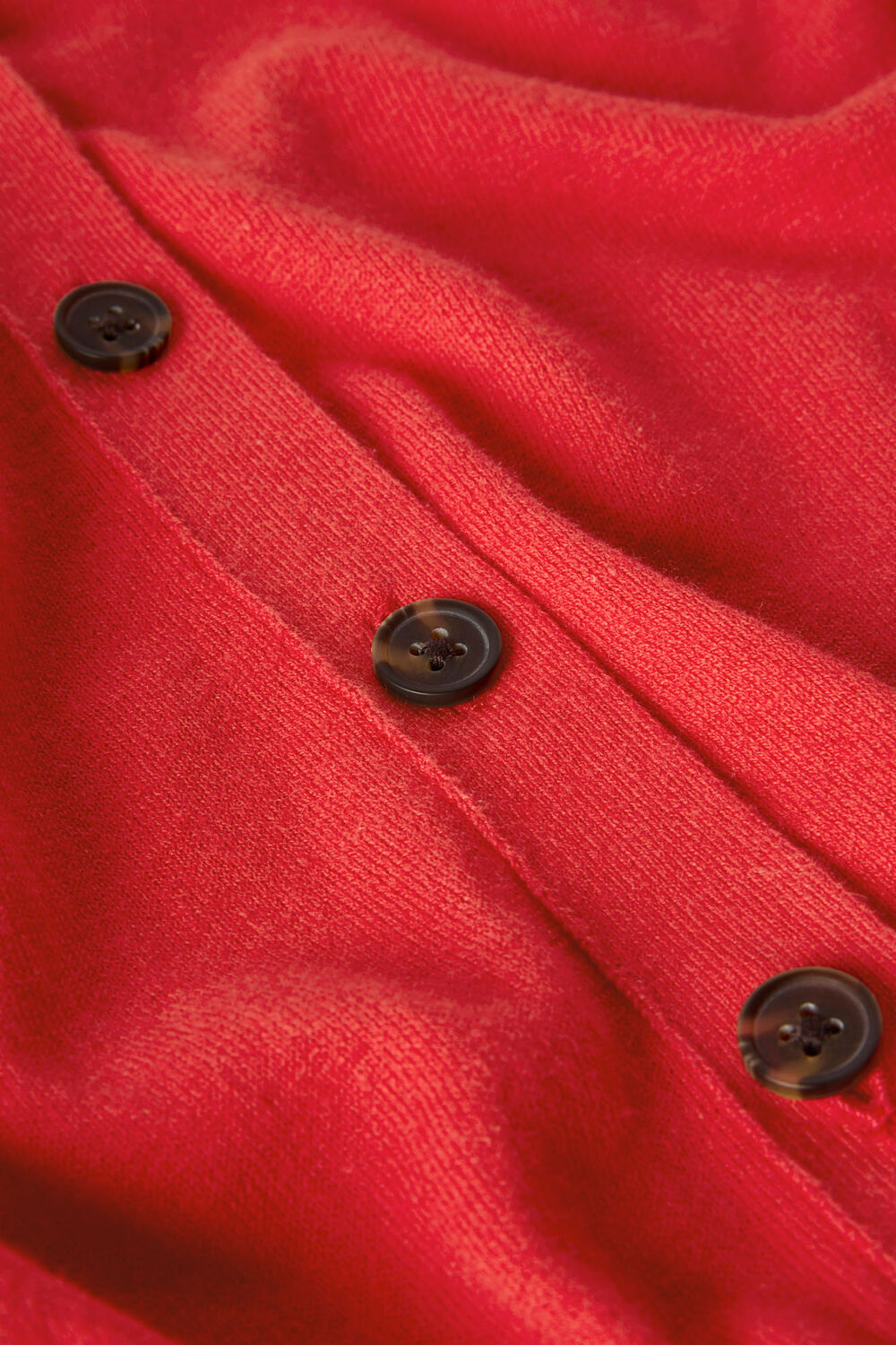 Red V Neck Linen Cardigan