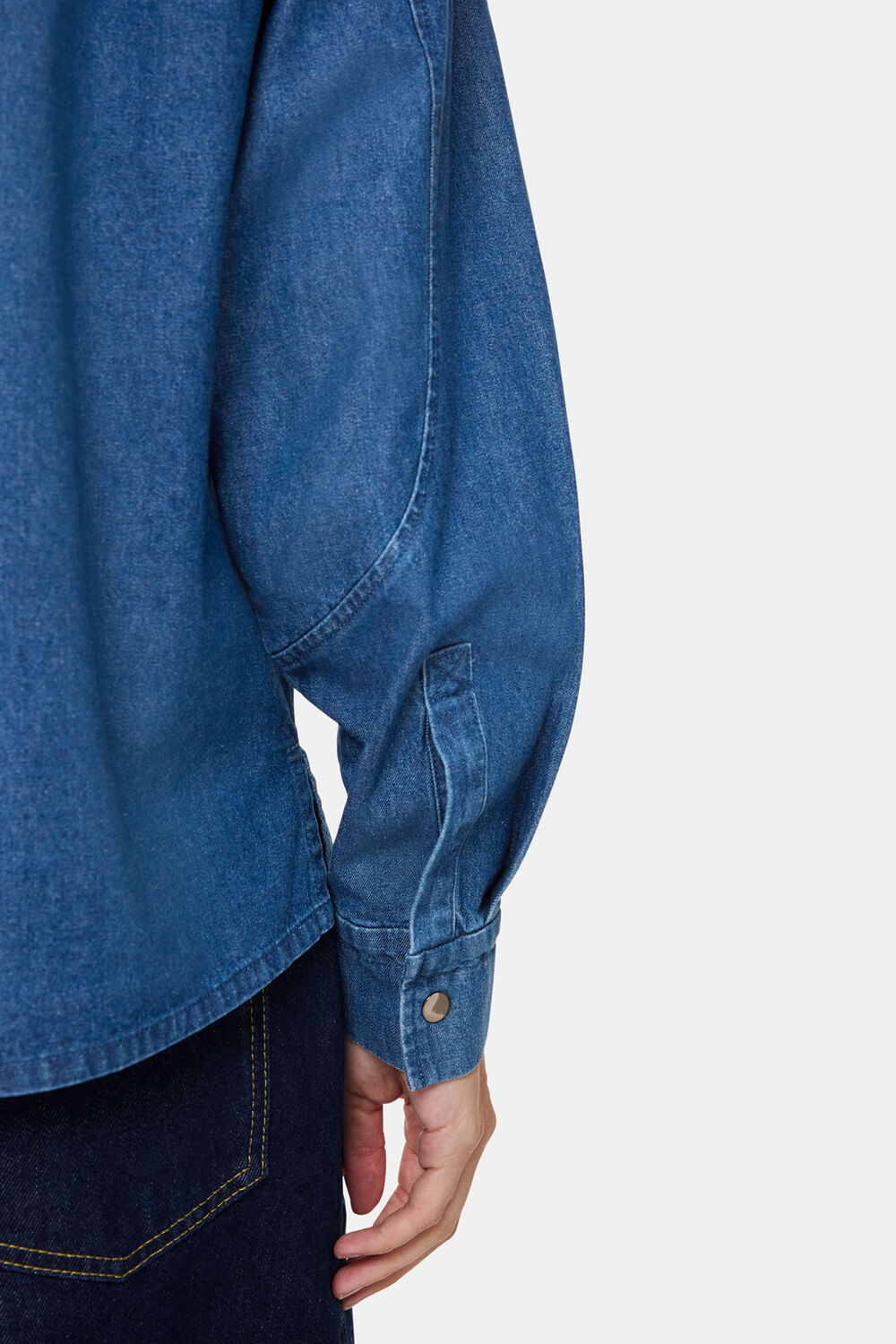 Pintuck Detail Denim Shirt