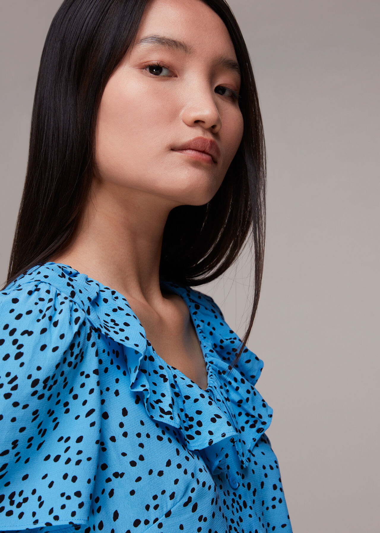 Spotted Dot Collar Top