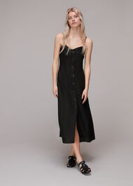 Ava Button Linen Mix Dress