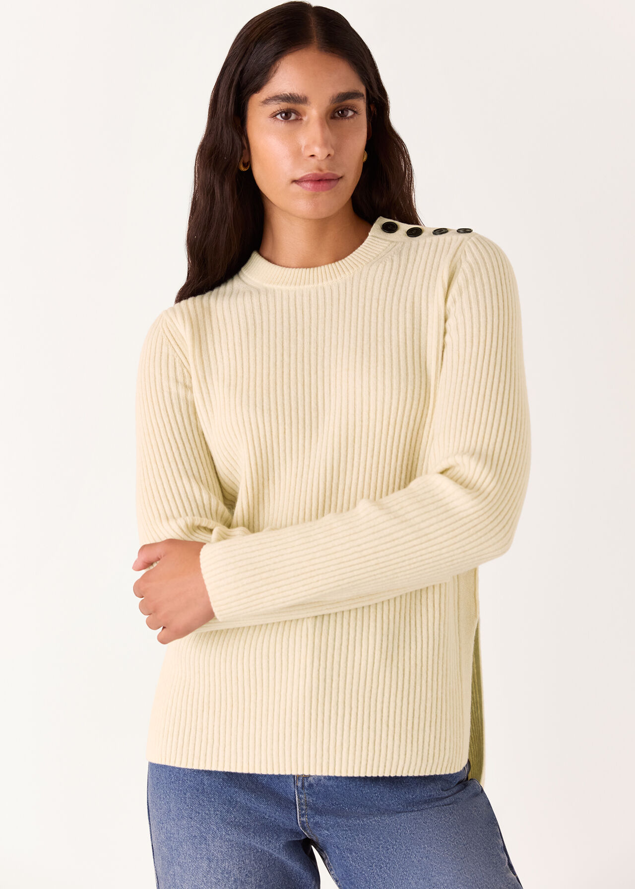 Button Detail Longline Knit