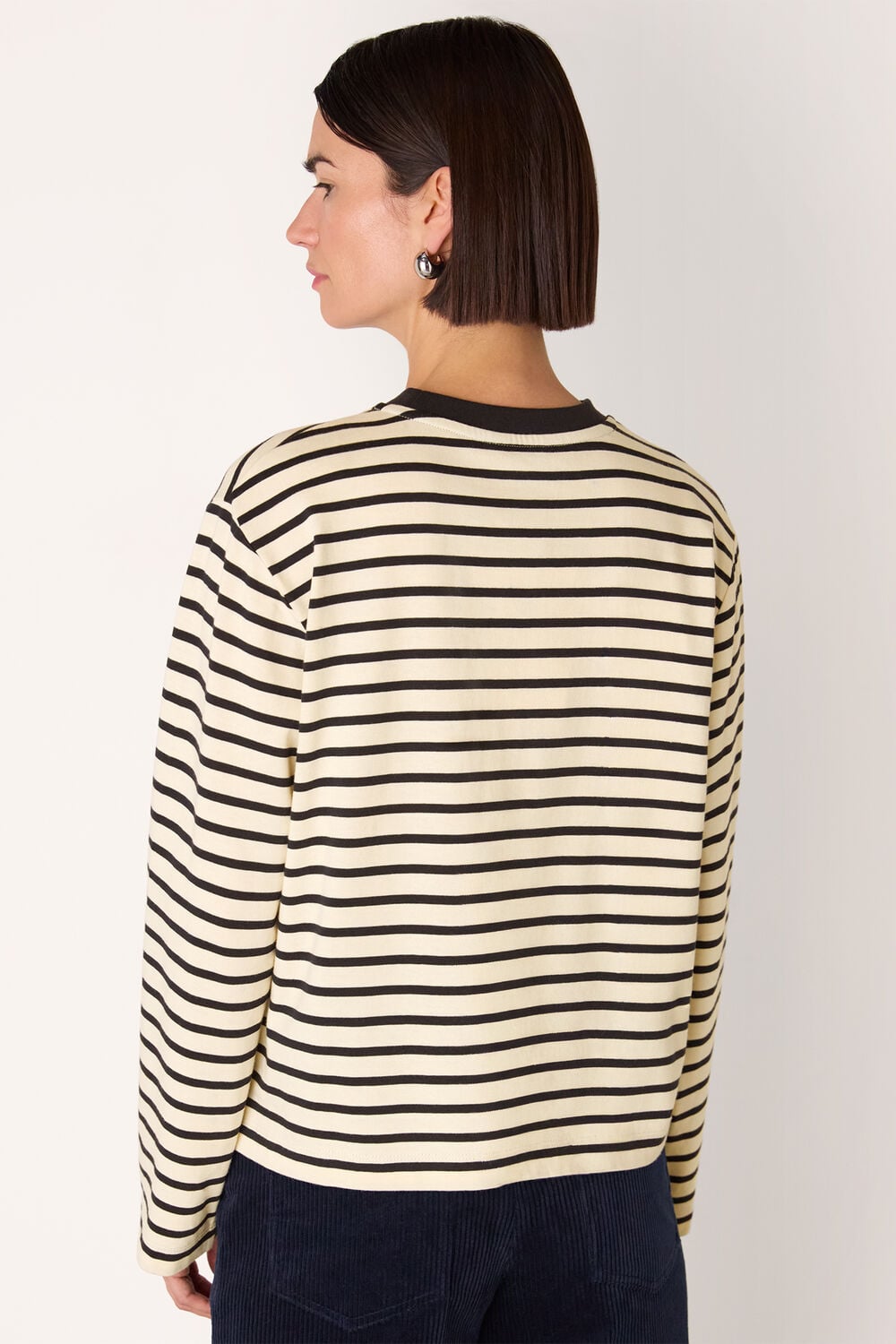 Ivory Stripe Cotton Jersey