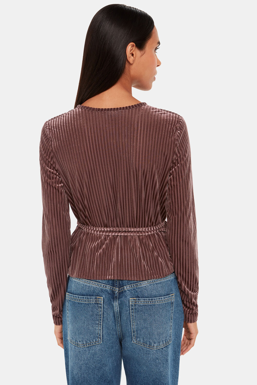 Velvet Stripe Wrap Cardigan