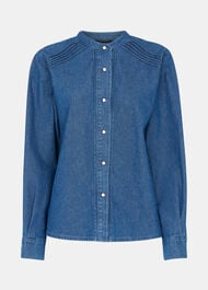 Pintuck Detail Denim Shirt