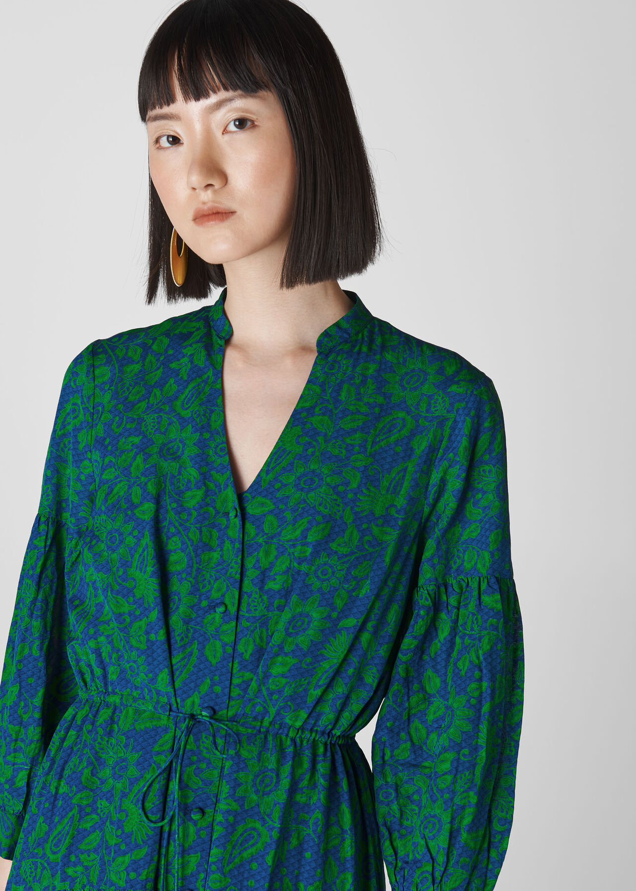 Green/Multi Valeria Henna Shirt Dress | WHISTLES