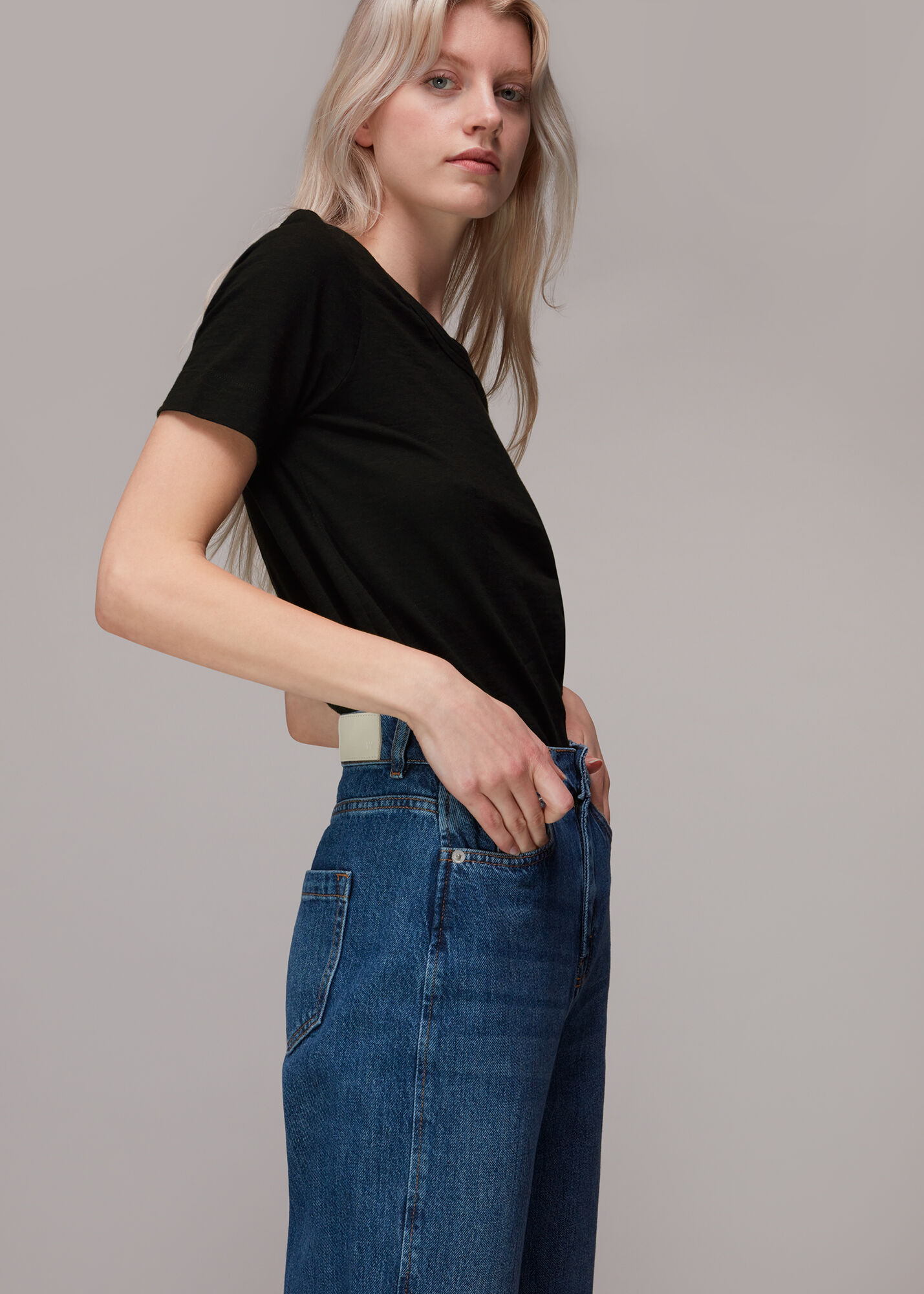 Rosa Black Short Sleeve TShirt 100 Cotton Whistles Whistles UK