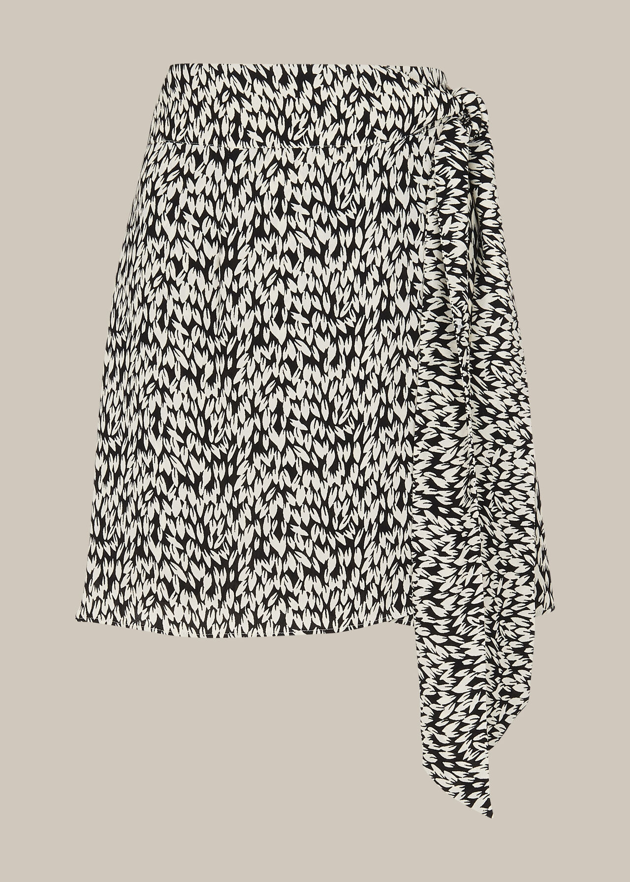 Petal Print Wrap Skirt Black/White