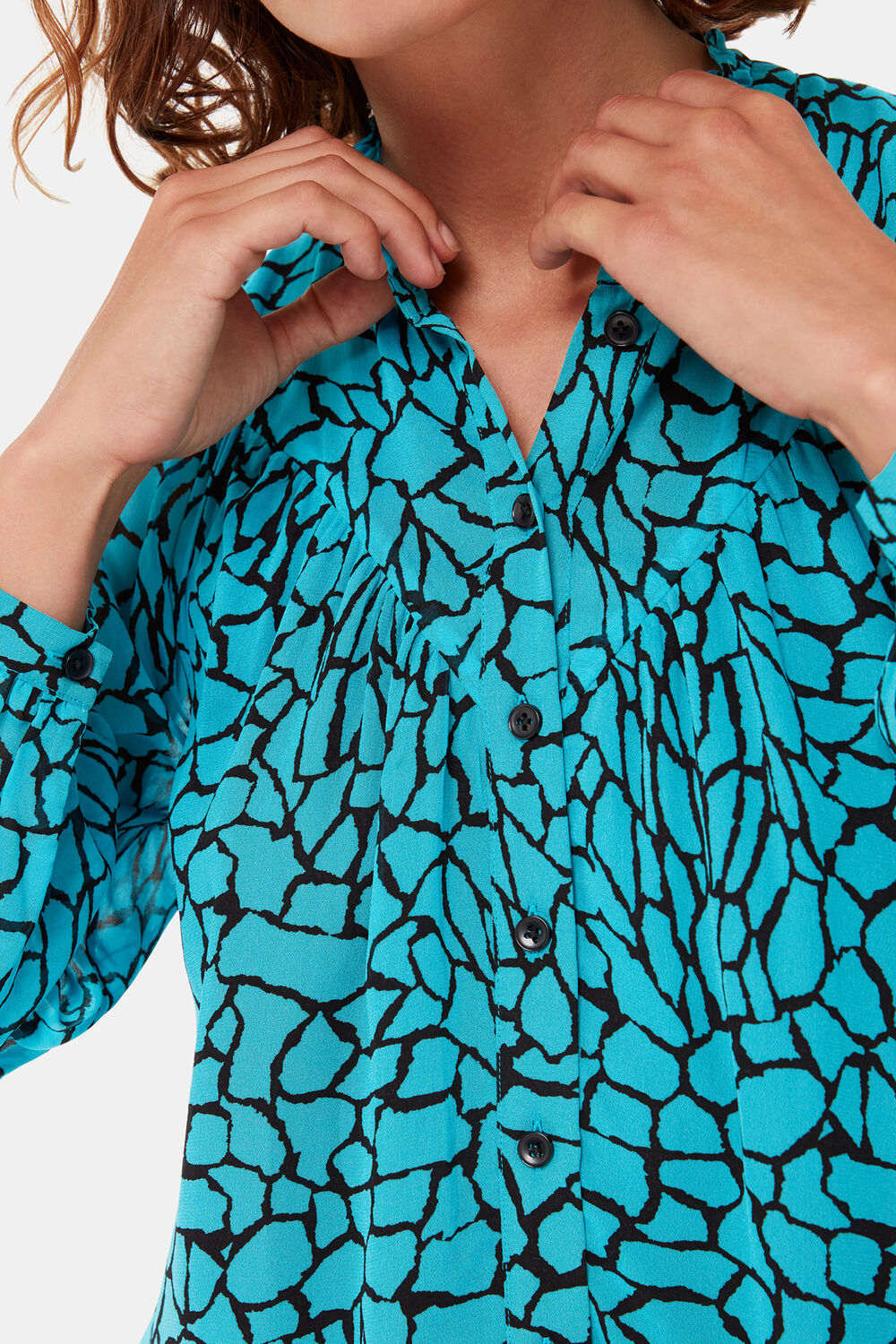 Terrazzo Button Front Blouse