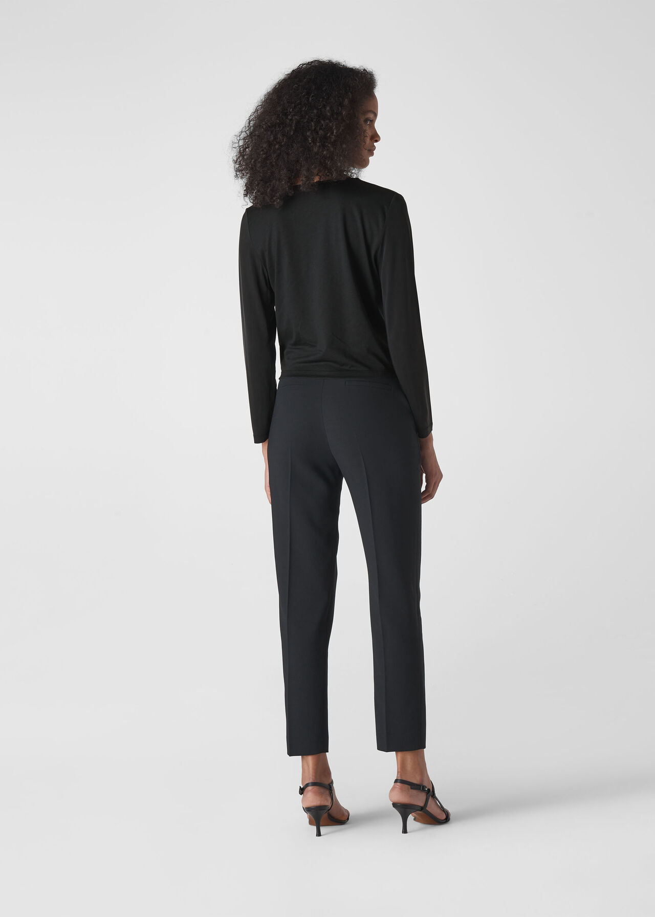 Black Cupro Button Tie Front Top | WHISTLES