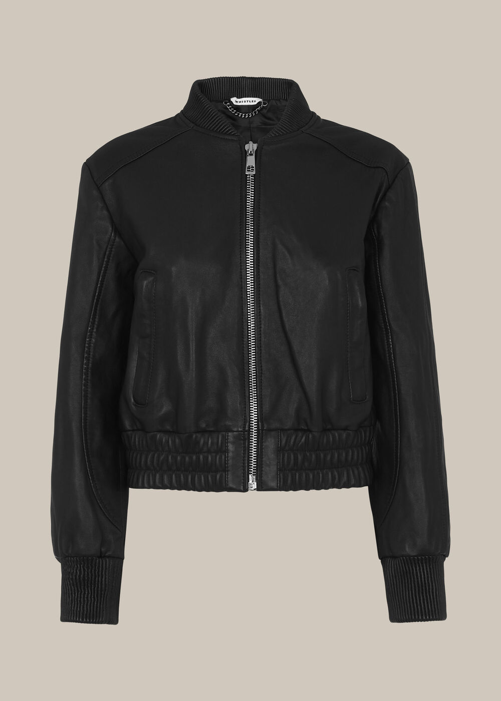 Cropped Bomber Jacket Black