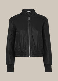 Cropped Bomber Jacket Black