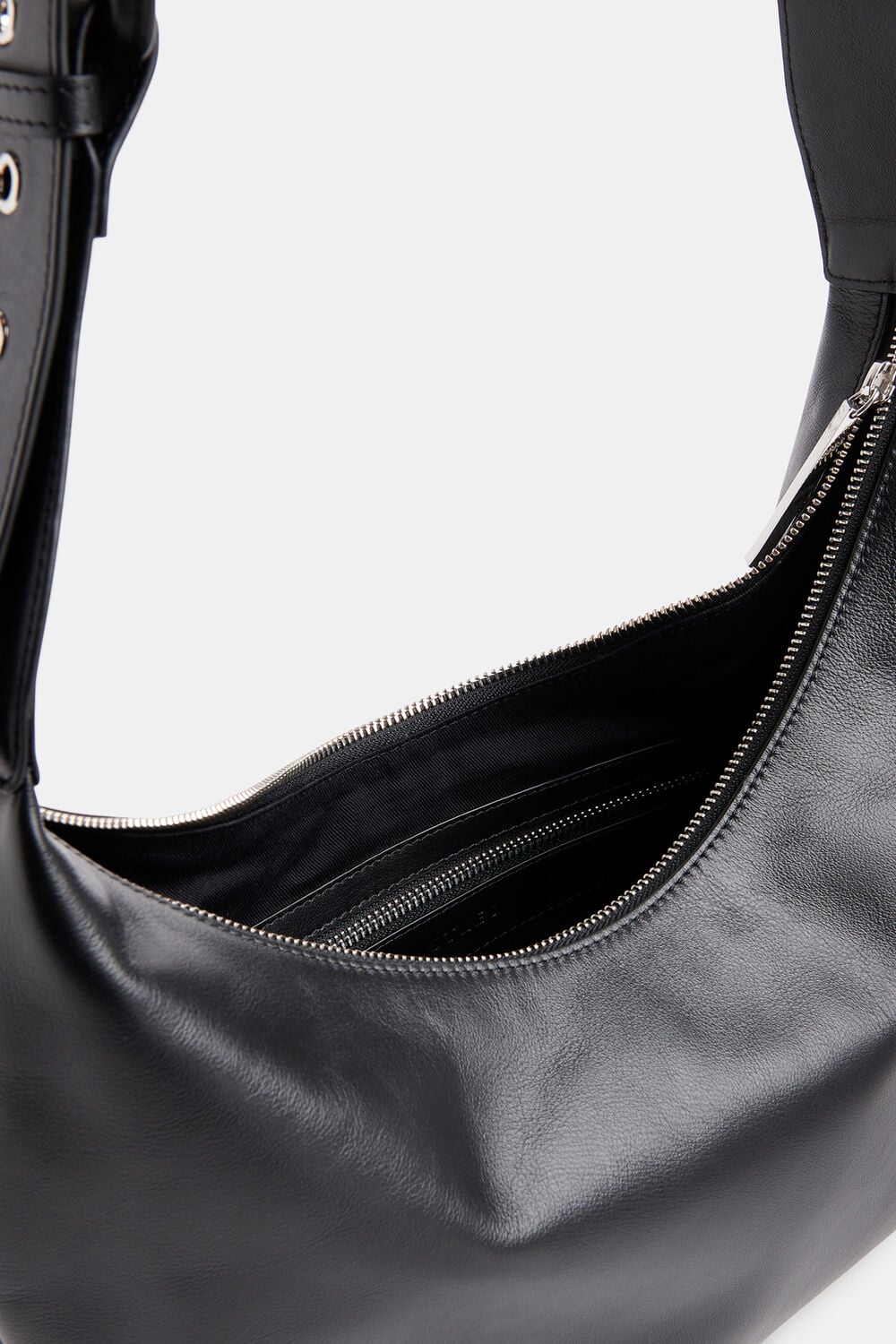Black Sia Curved Crossbody Bag
