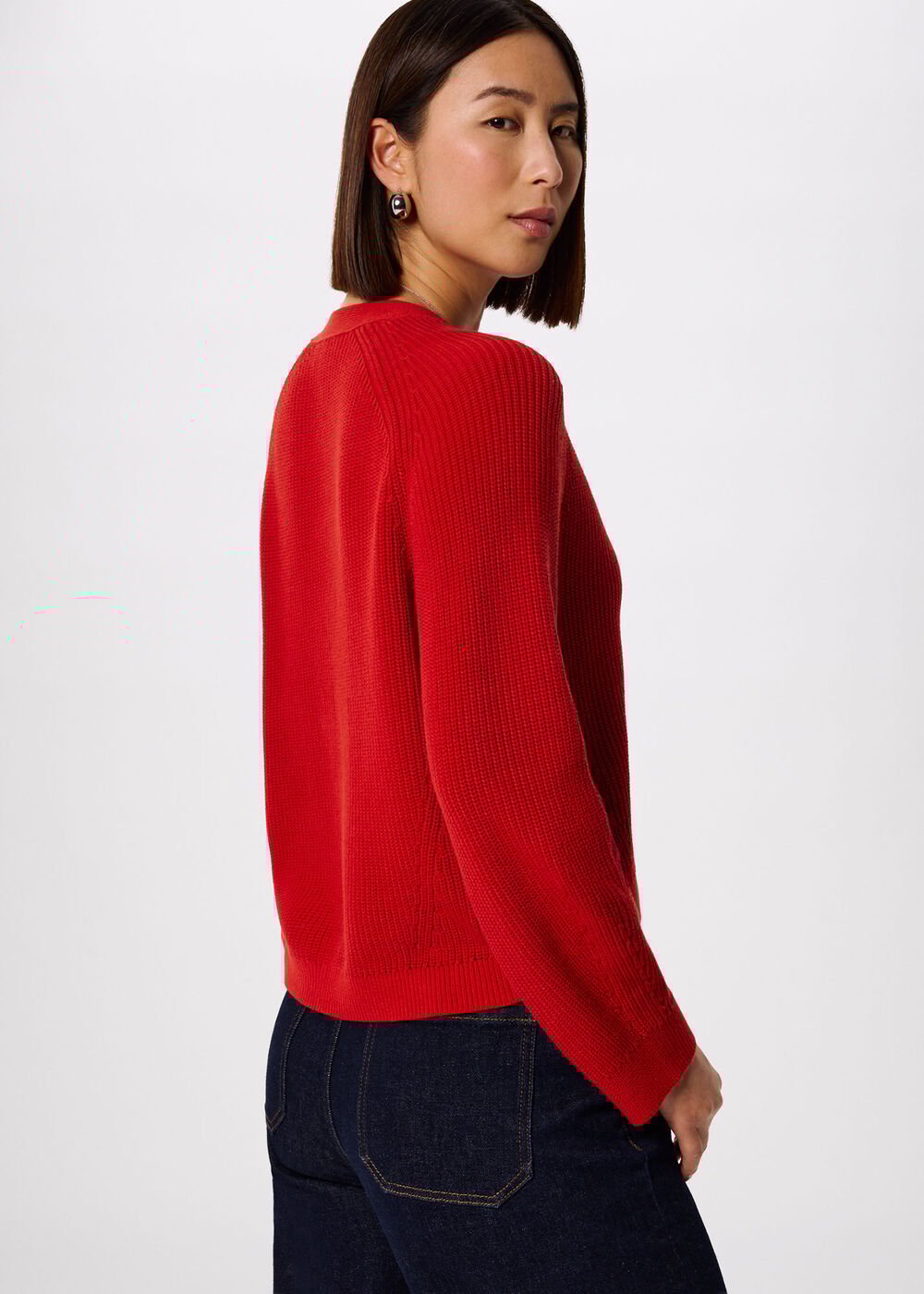 V Neck Cotton Cardigan