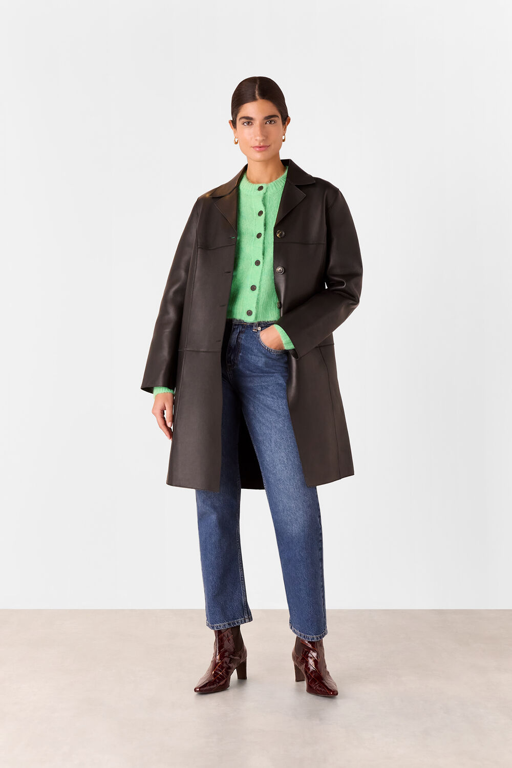 Alpaca Crew Neck Cardigan