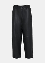 Leather Barrel Leg Trouser