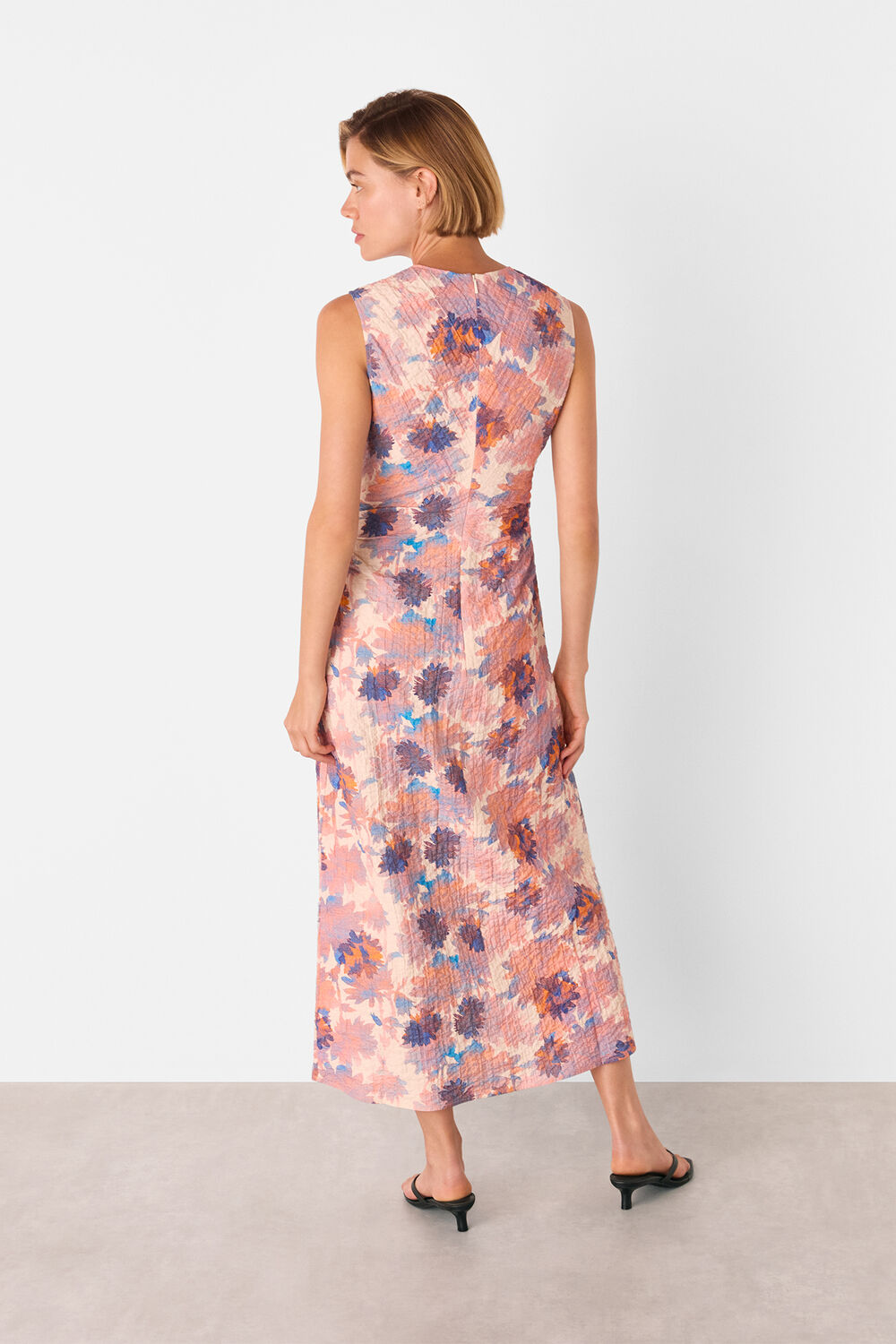 Floral Textured Midi Dress