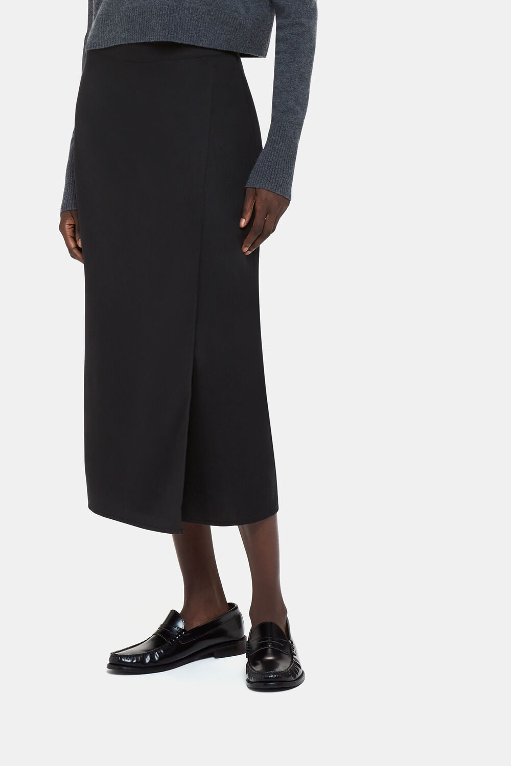 Black Olivia Wrap Skirt
