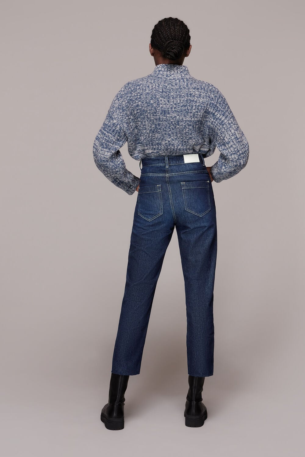 Dark Denim Authentic Slim Fray Jean
