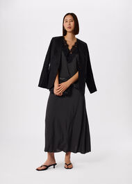 Petite Collarless Linen Blazer