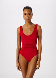 Textured Side Ruched Swimsuit
