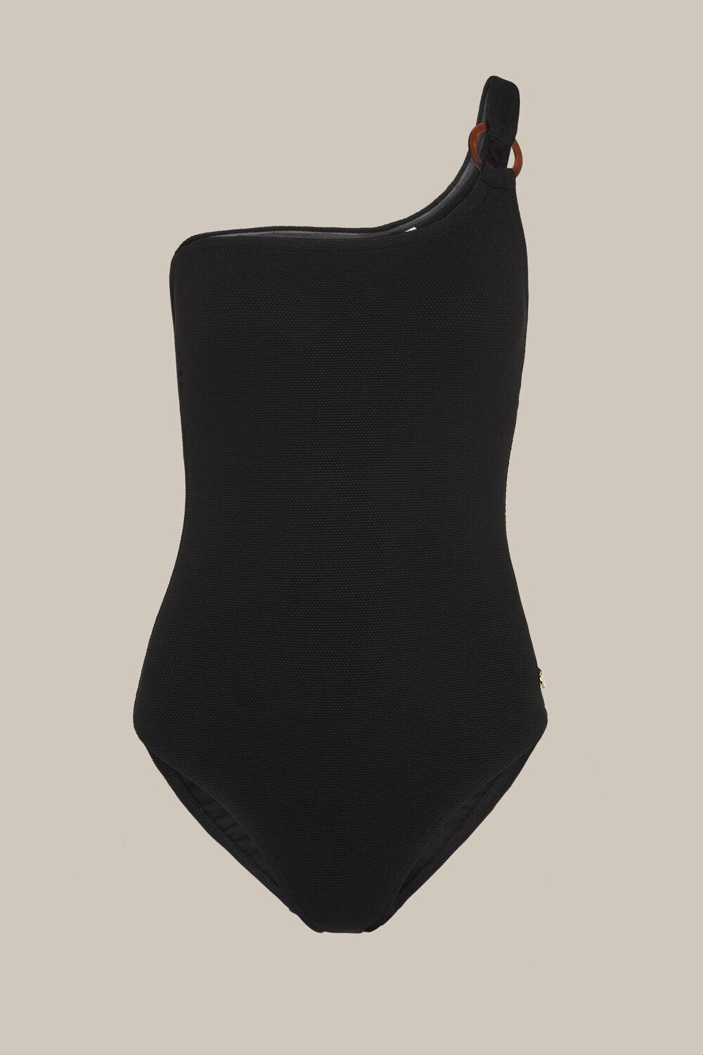 Black Tort Ring Textured Swimsuit