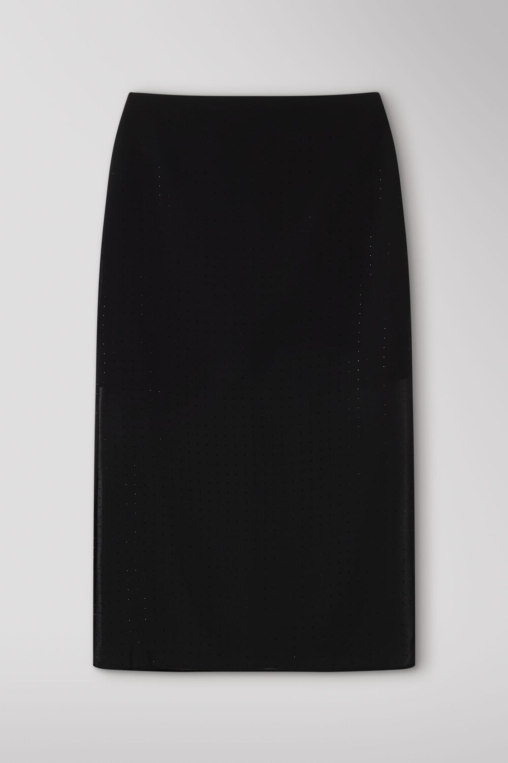 Black Hot Fix Sheer Column Skirt