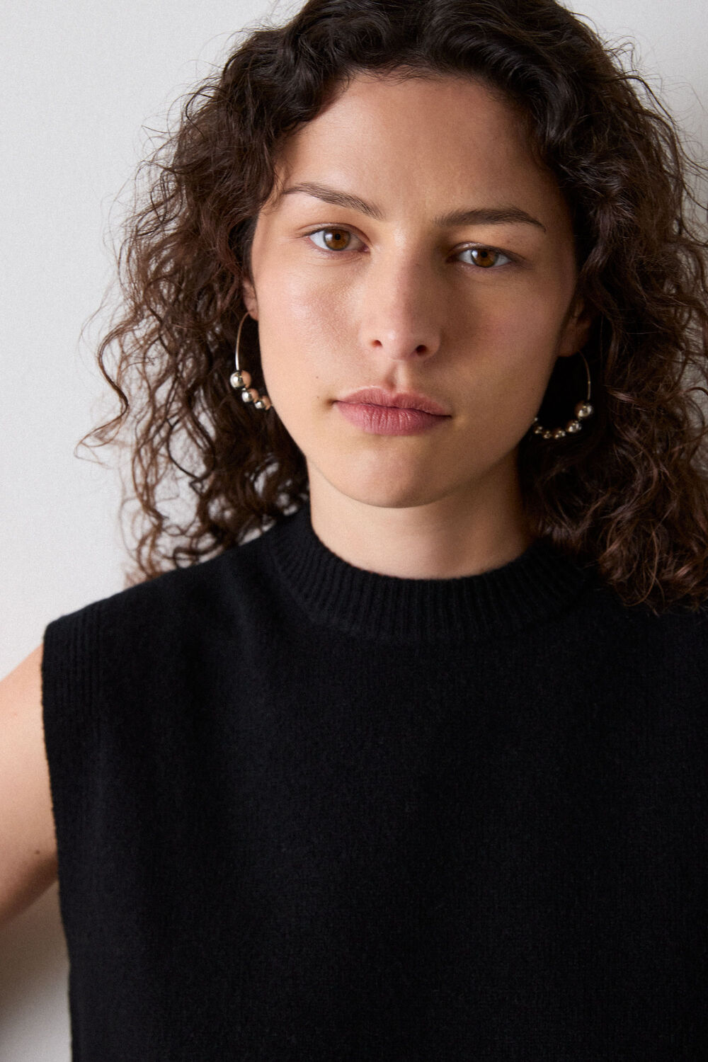 Black Wool Sleeveless Tank