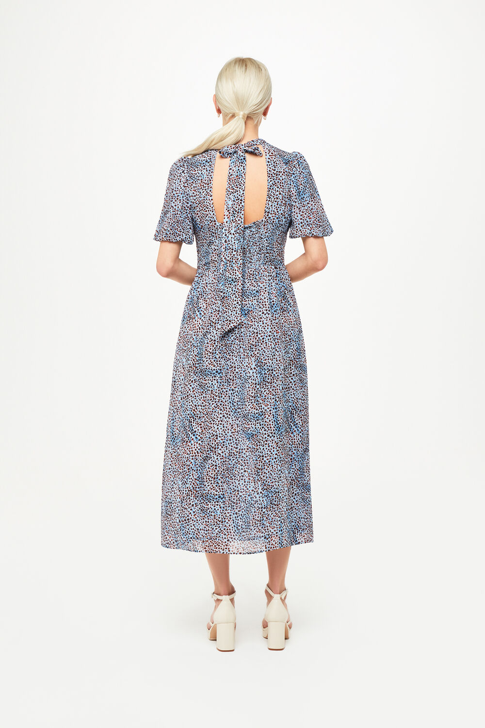 Blue Petite Ink Spot Blair Dress